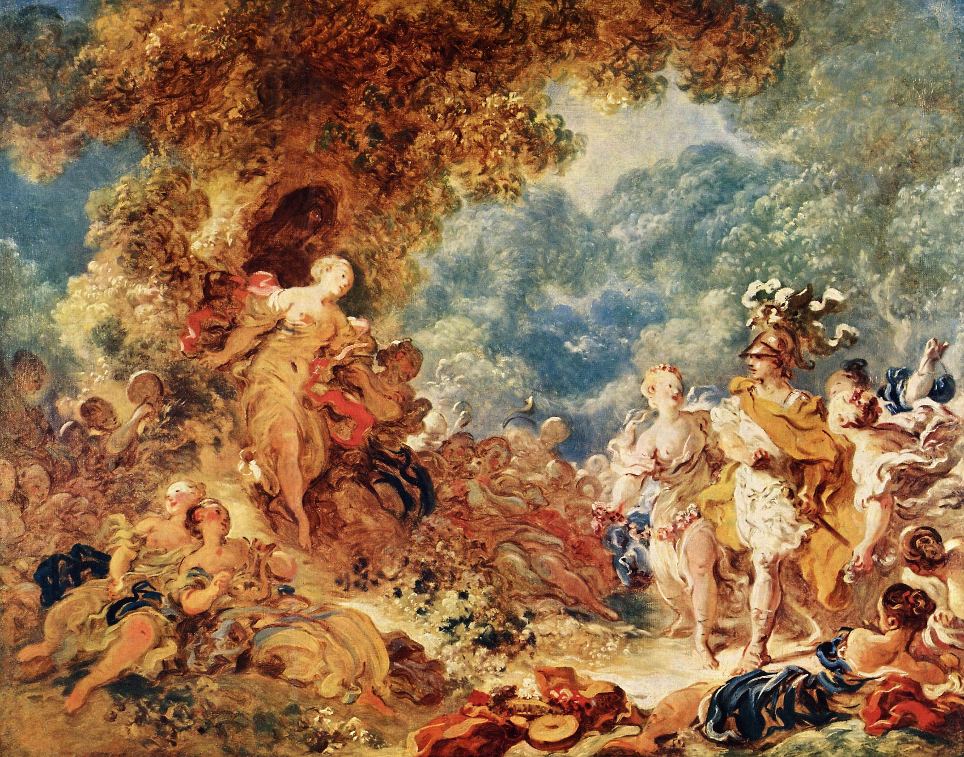 Произведения искусства картины. Фрагонар купальщицы. Рококо Фрагонар Жан Оноре. Жан-Оноре Фрагонар (1732-1806) /. Ринальдо в садах Армиды.