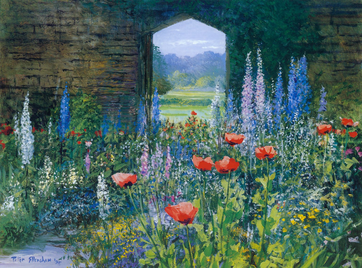 Garden painting. Художник Peter Ellenshaw. Художник Питер Элленшоу. Петер Ellenshaw пейзаж. Peter Ellenshaw (1913 – 2007).