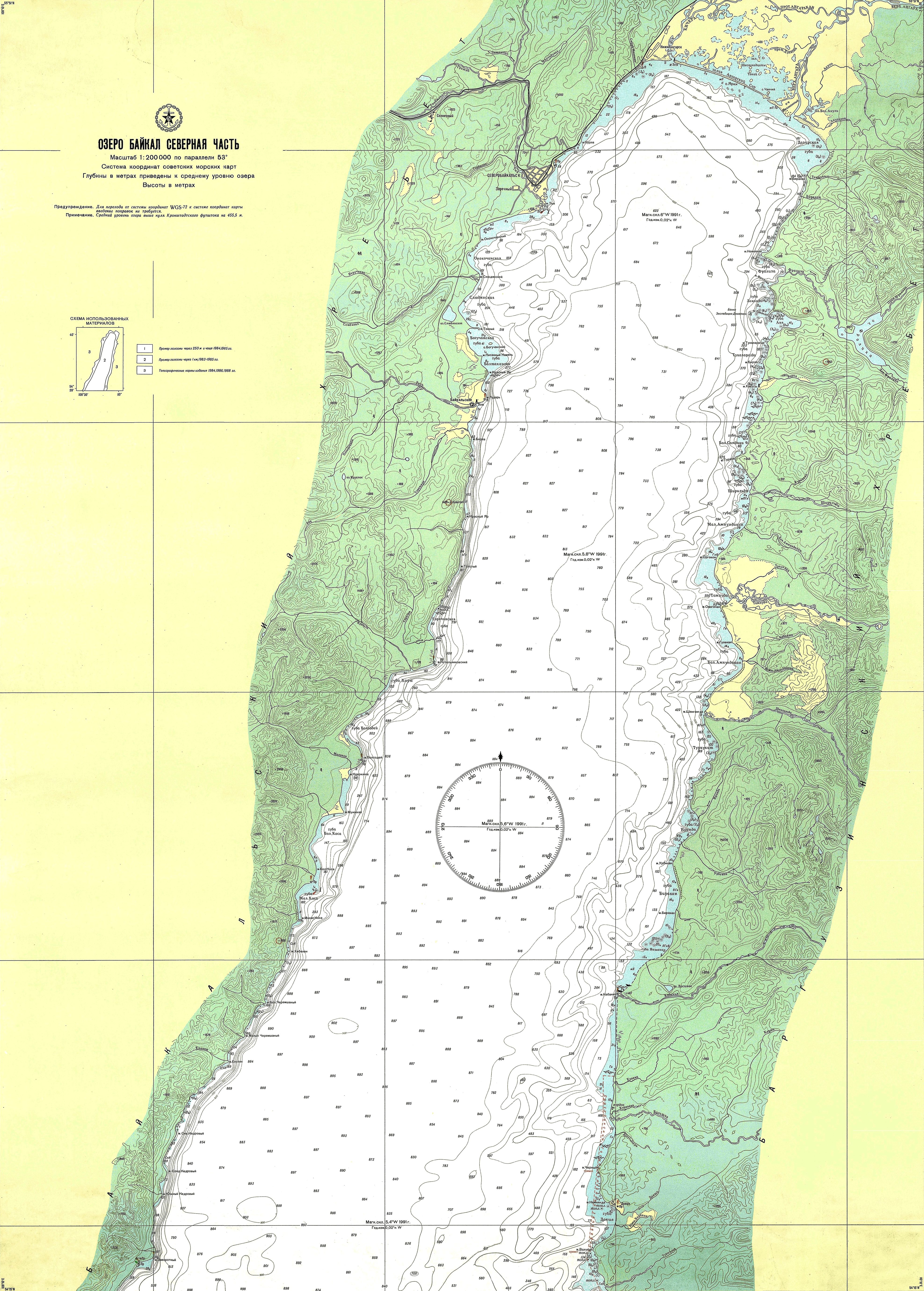 Карта глубин байкала подробная для навигатора
