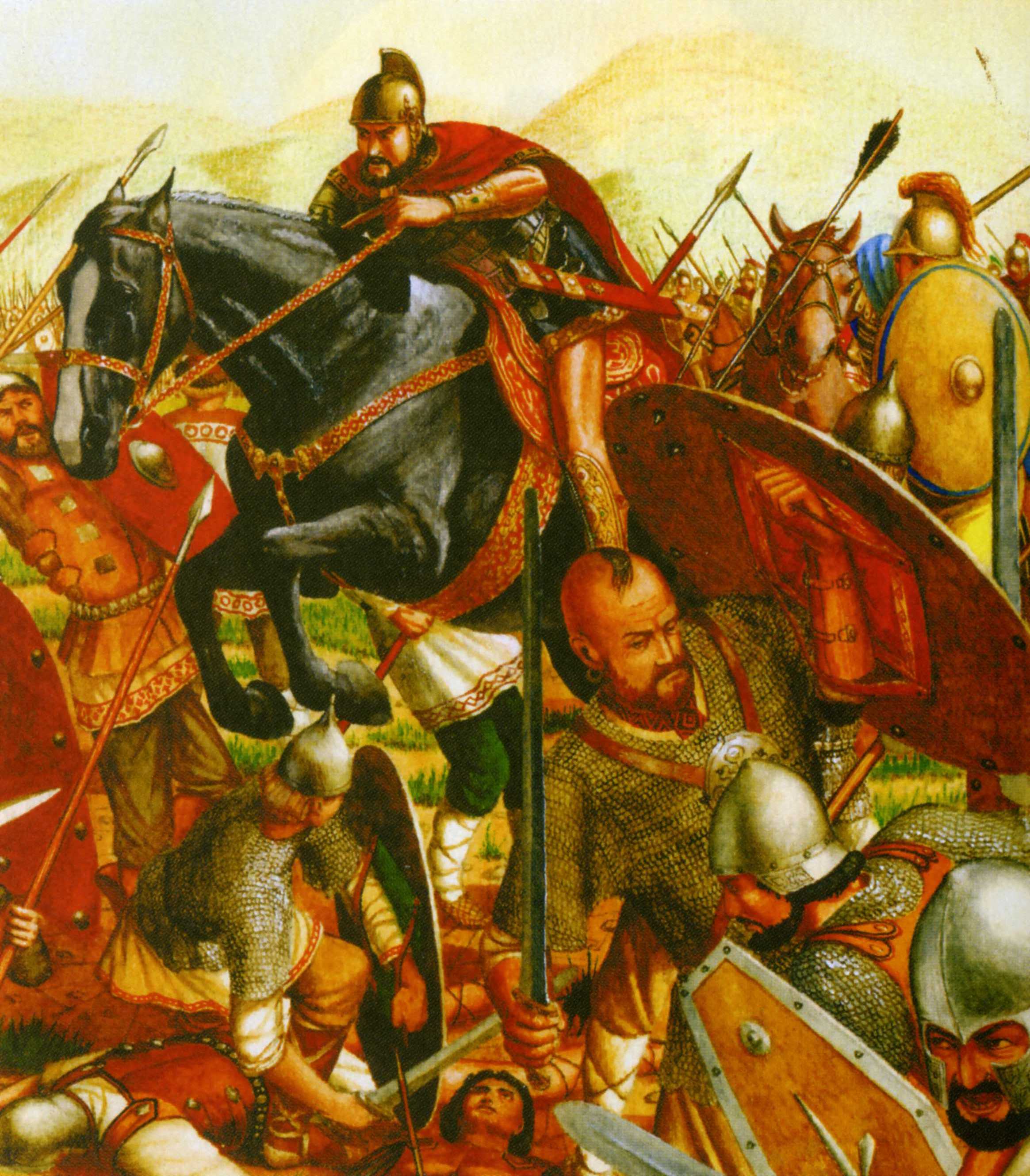 Битва русов. Болгаро-византийские войны. Венеды воины картина.
