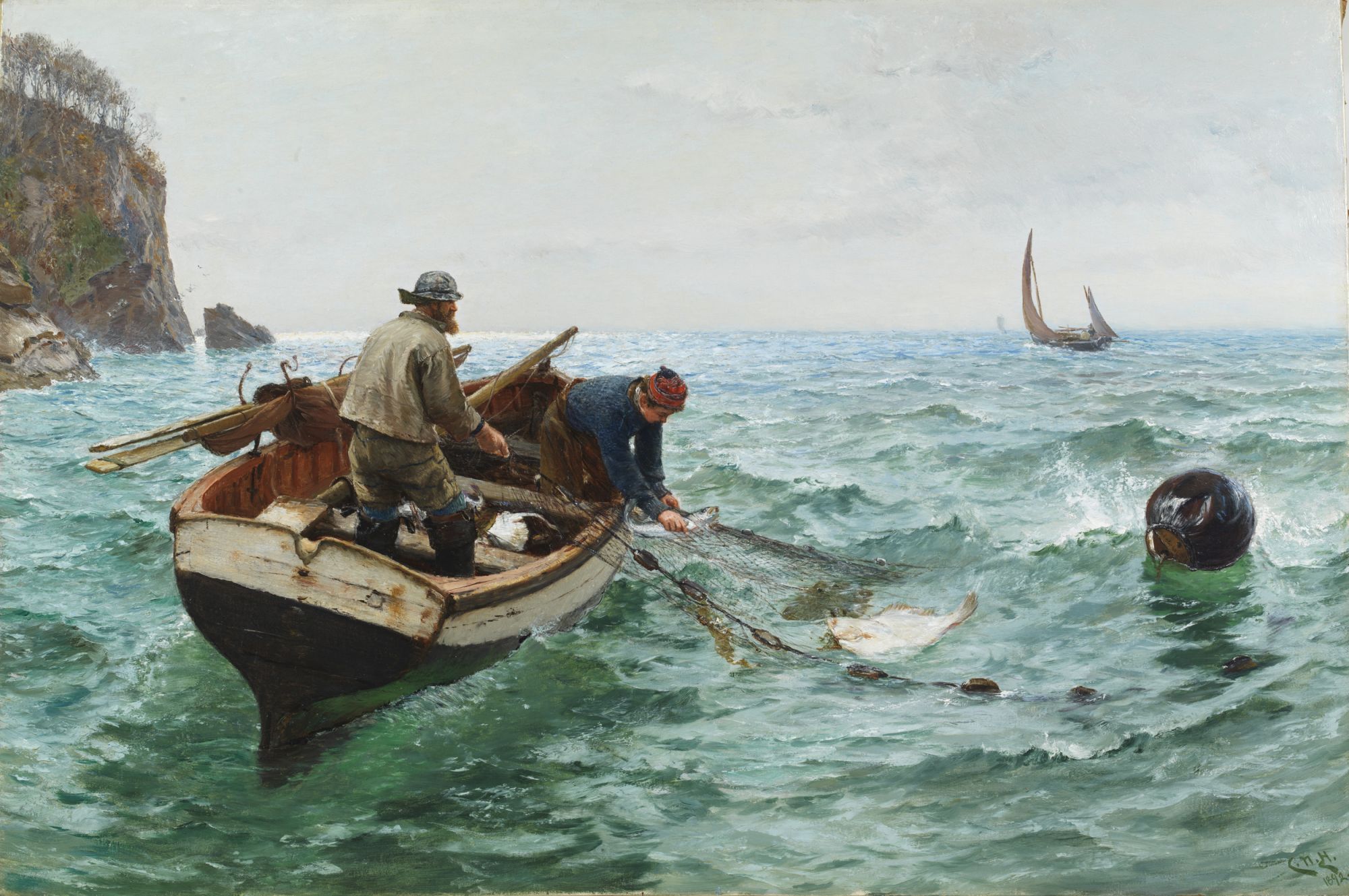 Рыбаки в Ментоне (рыбаки Средиземноморья). Жюль Бретон